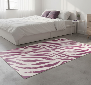 Tapis vinyle animal motif zèbre violet et blanc - TenStickers