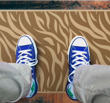 Tapis vinyle animal motifs zébrés marron - TenStickers