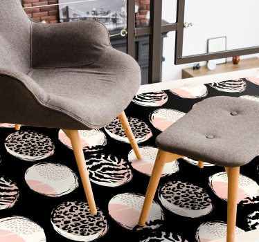 Tapis vinyle animal motifs de cercles audacieux - TenStickers