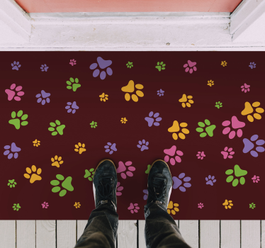 Tapis vinyle animal motifs de pattes colorés - TenStickers