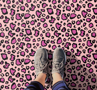 Tapis vinyle animal pois léopard roses - TenStickers