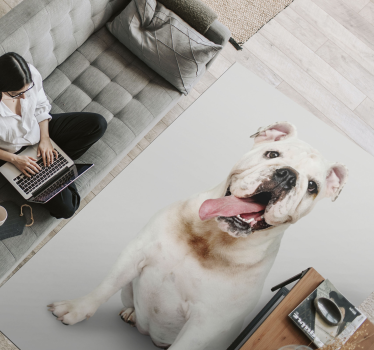 Tapis vinyle animal portrait de bouledogue heureux - TenStickers