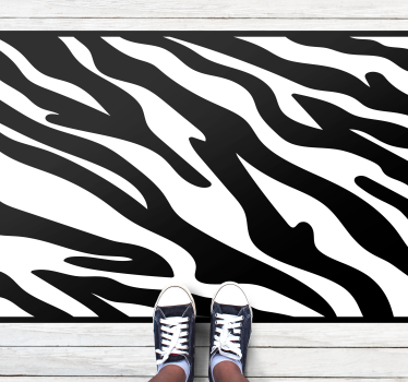 Tapis vinyle animal rayures monochromes - TenStickers