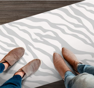 Tapis vinyle animal rayures zébrées grises - TenStickers