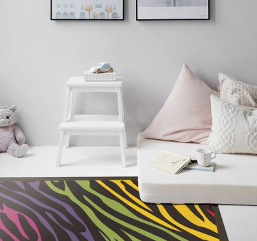 Tapis vinyle animal rayures zébrées vibrantes - TenStickers