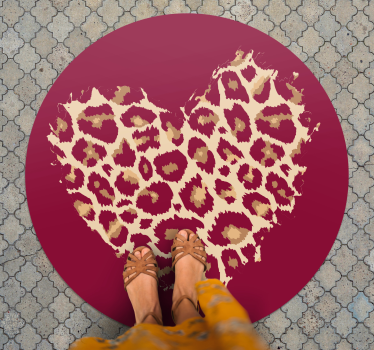 Tapis vinyle animal taches à motifs de cœur - TenStickers