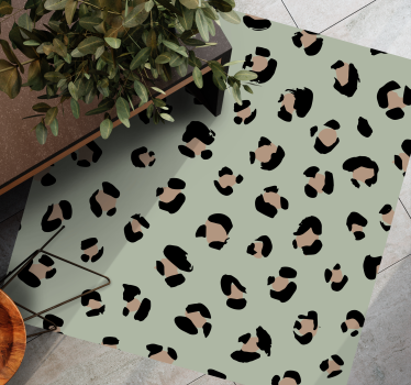 Tapis vinyle animal taches de léopard - TenStickers