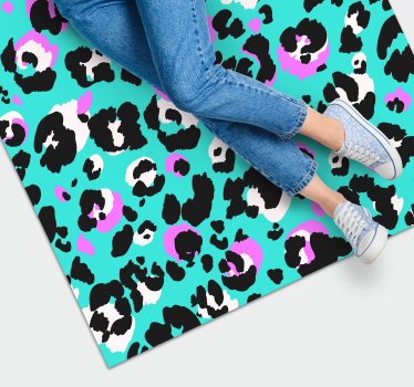 Tapis vinyle animal taches de léopard colorées - TenStickers