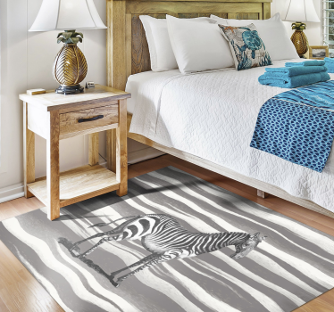 Tapis vinyle animal zèbre rayé - TenStickers