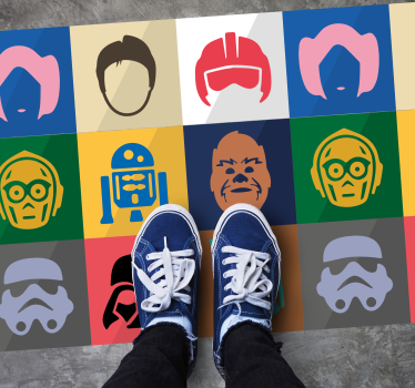 Tapis vinyle ado visages des personnages du film - TenStickers