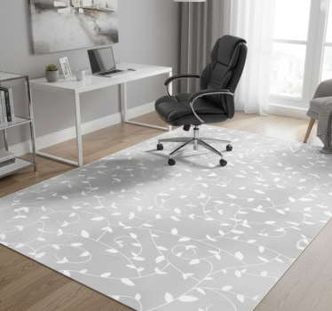 Tapis vinyle bureau branches d'arbre blanc et argent - TenStickers