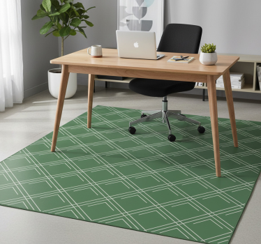 Tapis vinyle bureau carrés verts élégants - TenStickers