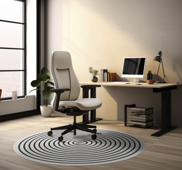 Tapis vinyle bureau cercles noirs et blancs - TenStickers