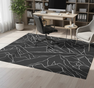 Tapis vinyle bureau contours de montagnes - TenStickers
