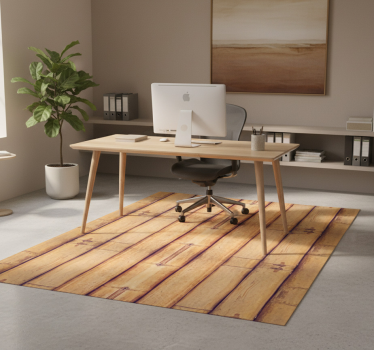 Tapis vinyle bureau effet texture bois bambou - TenStickers