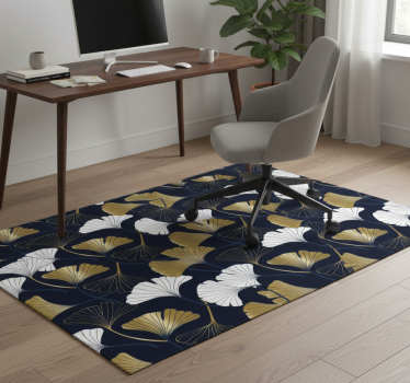 Tapis vinyle bureau feuilles de ginkgo en relief - TenStickers