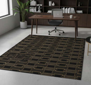 Tapis vinyle bureau motif décoratif cadres dorés - TenStickers