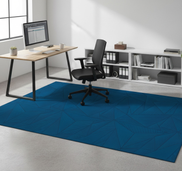 Tapis vinyle bureau motif géométrique bleu simple - TenStickers