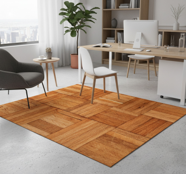 Tapis vinyle bureau - protégé par le tissage bois - TenStickers