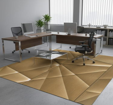 Tapis vinyle bureau texture polygonale dorée 3d - TenStickers