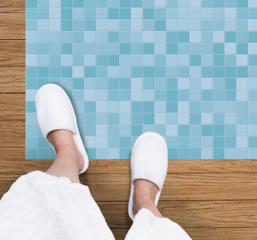 Tapis vinyle carreaux de ciment carreaux de mosaïque bleue - TenStickers
