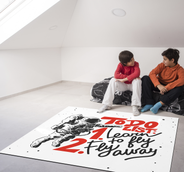 Tapis vinyle citation liste de tâches astronaute - TenStickers