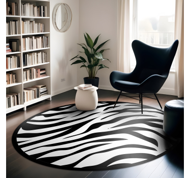 Tapis vinyle animal motif circulaire à rayures zébrées - TenStickers