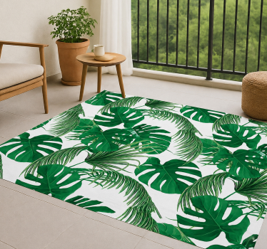Tapis vinyle extérieur conception de feuilles tropicales - TenStickers