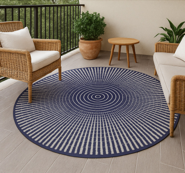 Tapis vinyle extérieur motif concentrique à rayures - TenStickers