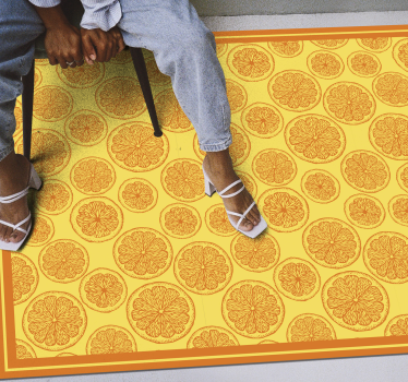 Tapis vinyle fleurs et plantes idée agrumes - TenStickers