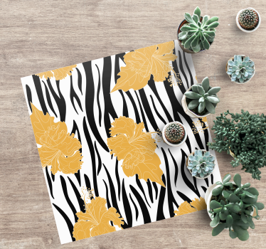 Tapis vinyle animal motif jungle zèbre - TenStickers
