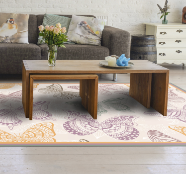 Tapis vinyle mandala mandala lépidoptère - TenStickers