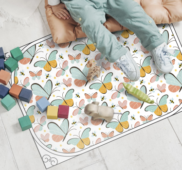 Tapis vinyle pour enfants terrain de jeu des papillons - TenStickers