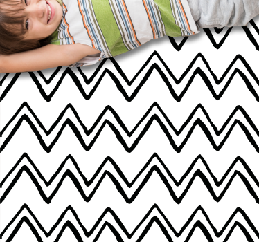 Tapis vinyle rayures motif en zigzag - TenStickers