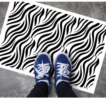 Tapis vinyle animal lignes noires ondulées - TenStickers