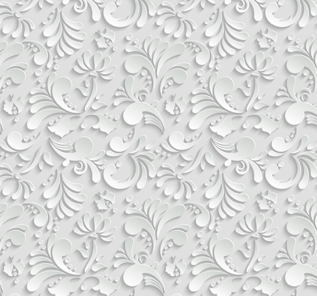 Tapis vinyle blanc motif floral 3d - TenStickers