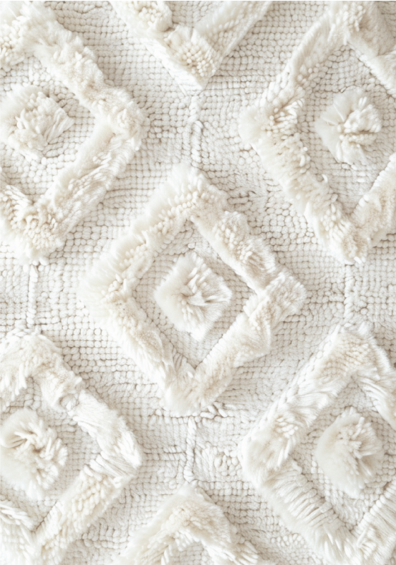 Tapis vinyle blanc motif de diamant - TenStickers