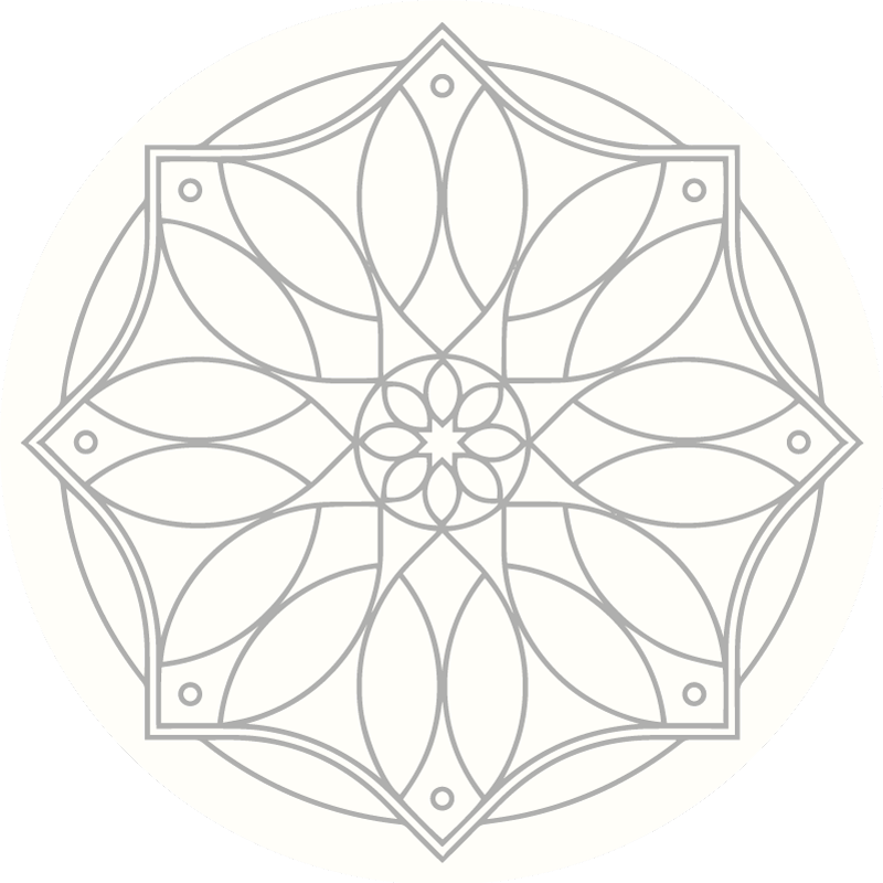 Tapis vinyle blanc conception de mandalas - TenStickers