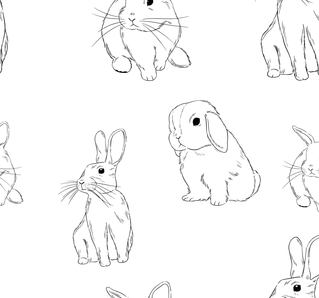 Tapis vinyle blanc lapins blancs - TenStickers