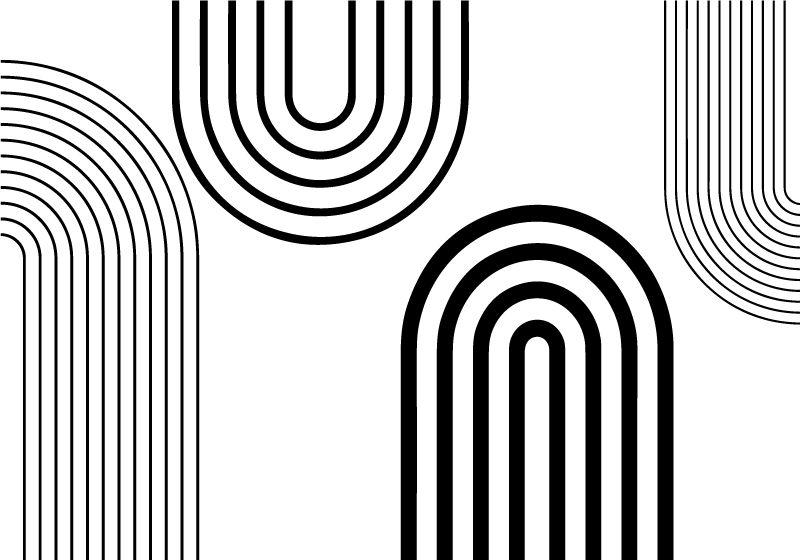 Tapis vinyle blanc minces arcs noirs minimalistes - TenStickers