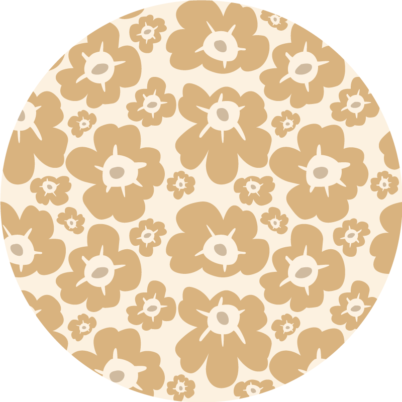 Tapis vinyle fleurs et plantes coquelicots beiges - TenStickers