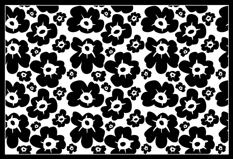 Tapis vinyle fleurs et plantes coquelicot noir - TenStickers