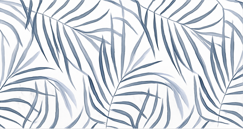 Tapis vinyle bleu conception de feuilles fines - TenStickers