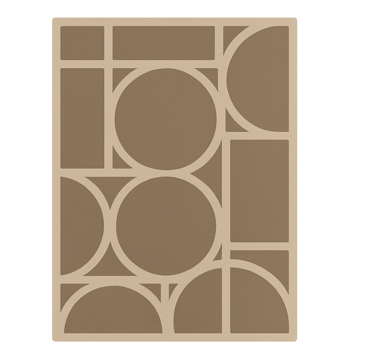 Tapis vinyle carré motif géométrique beige - TenStickers