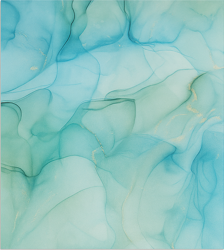 Tapis vinyle marbre effet vague turquoise - TenStickers