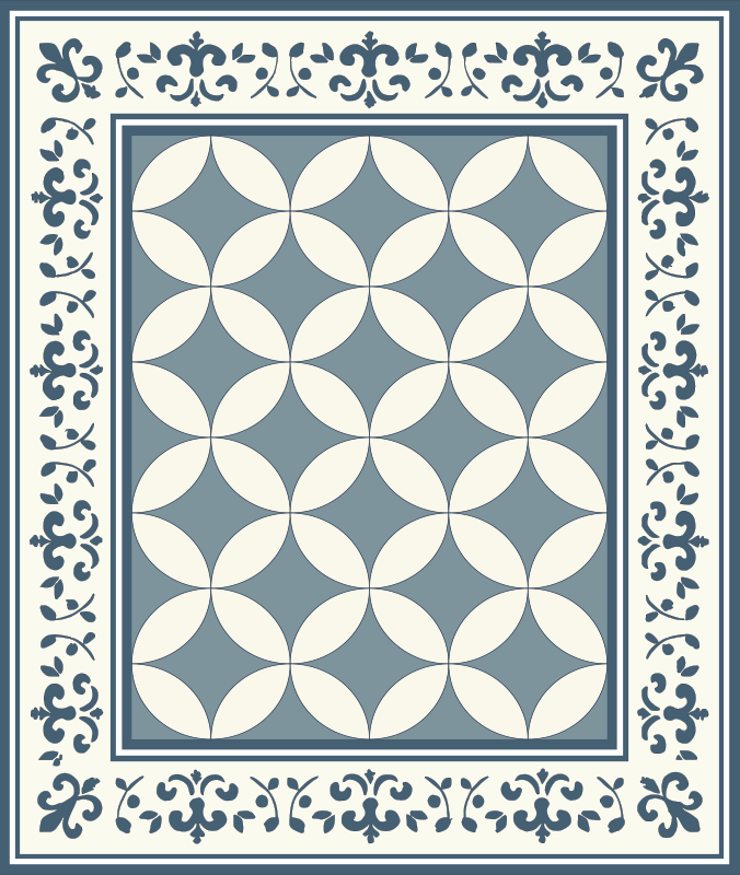 Tapis vinyle salle a manger motif de tuile quadrilobe - TenStickers