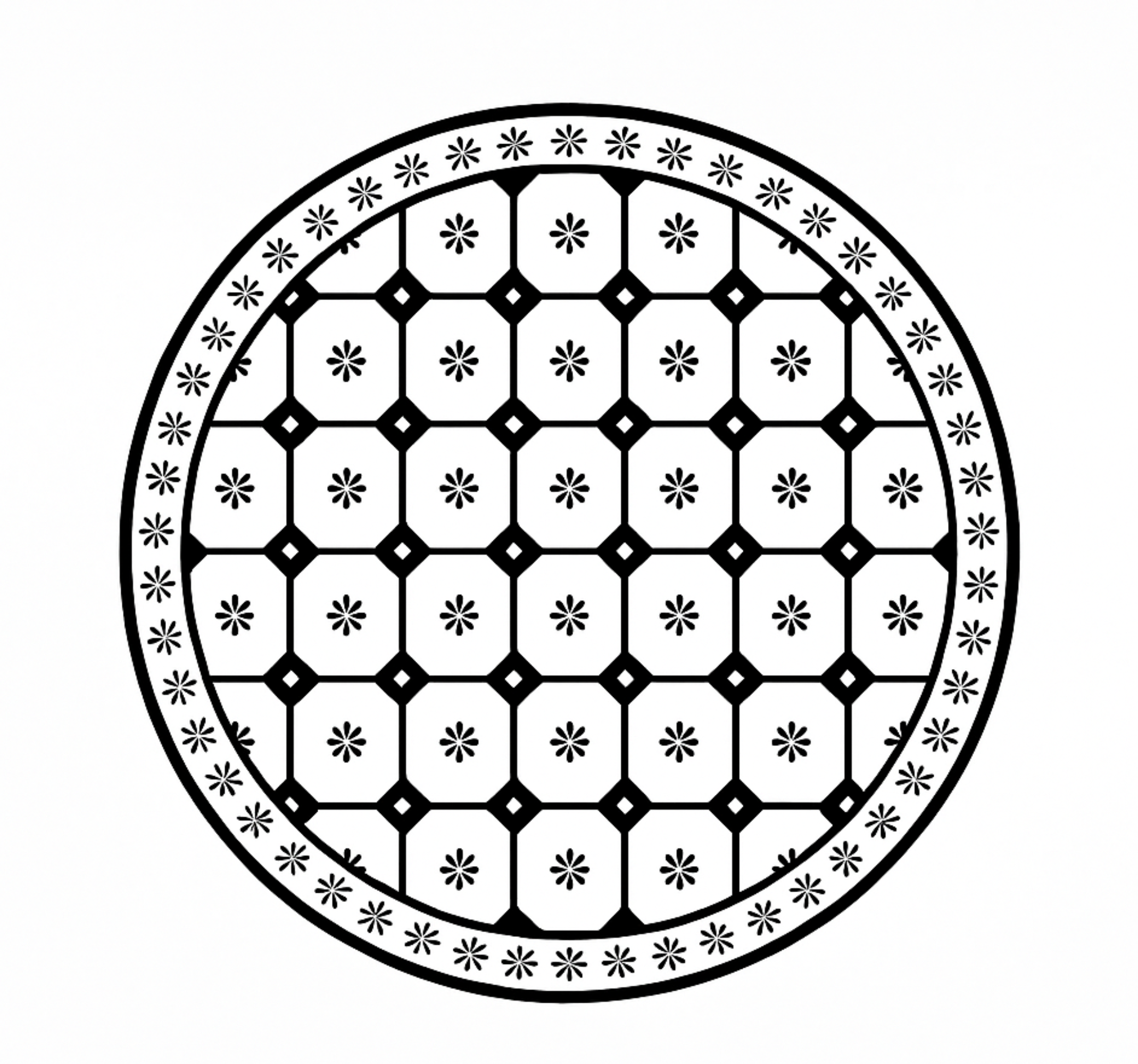 Tapis vinyle salle a manger motif de carreaux noir et blanc - TenStickers