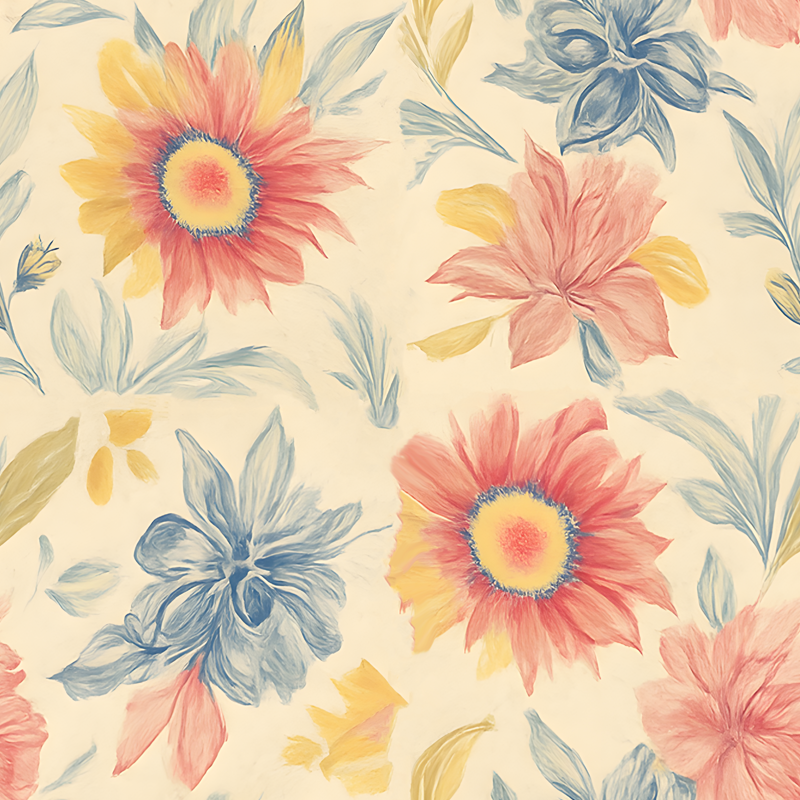 Tapis vinyle cuisine explosion florale - TenStickers