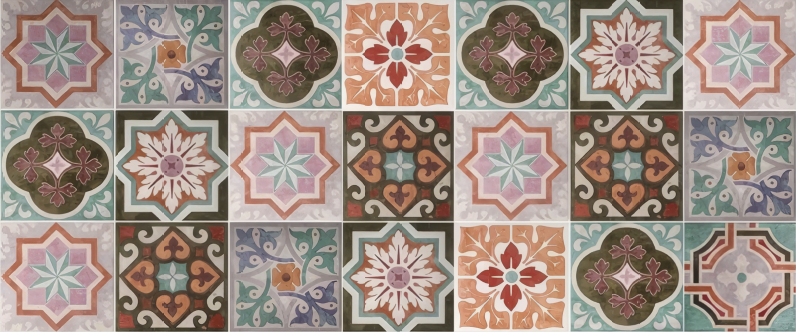 Tapis mosaique vinyle piastrelline sicilienne - TenStickers