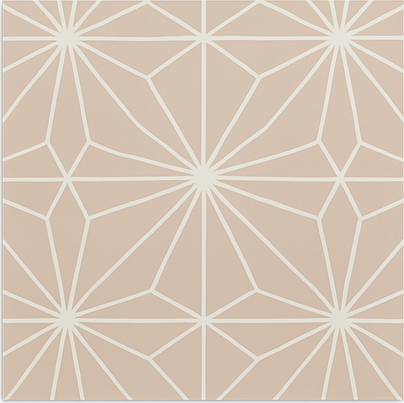 Tapis vinyle cuisine motif étoiles beige - TenStickers